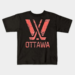 Distressed PWHL OTTAWA Kids T-Shirt